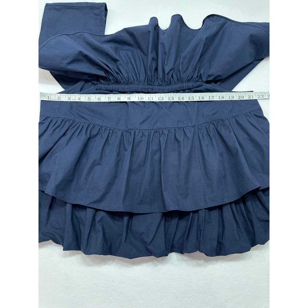 Maeve Anthropologie Navy Tiered Ruffle Off Shoulder Top Plus Size 1X - Picture 12 of 13